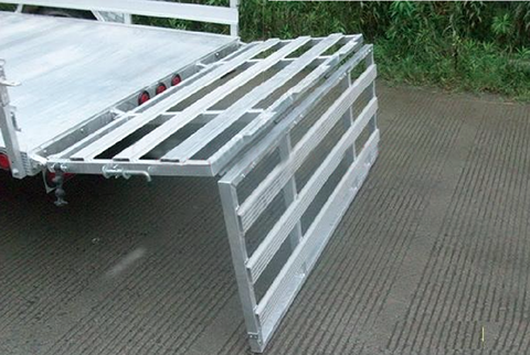 DMF Aluminum Trailer bi-fold ramp (folded)