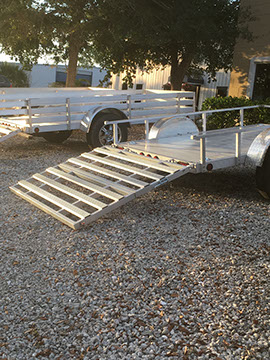 DMF Aluminum Trailer Bi-Fold Ramp (open)