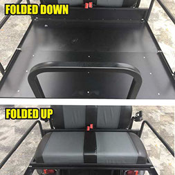 Folding rear seating for DMF Golf Cart